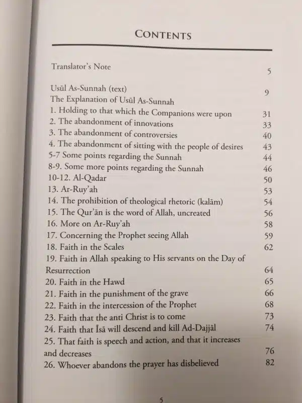 the explanation of usul as sunnah