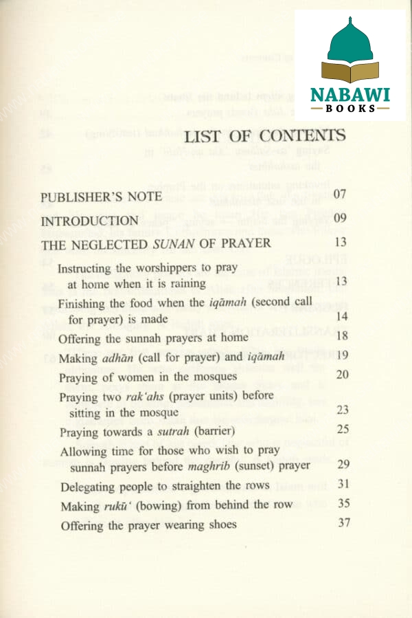 the neglected sunan of prayer