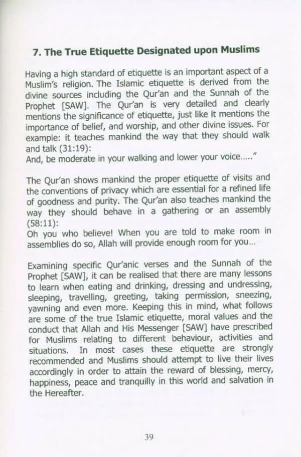the true islamic etiquette